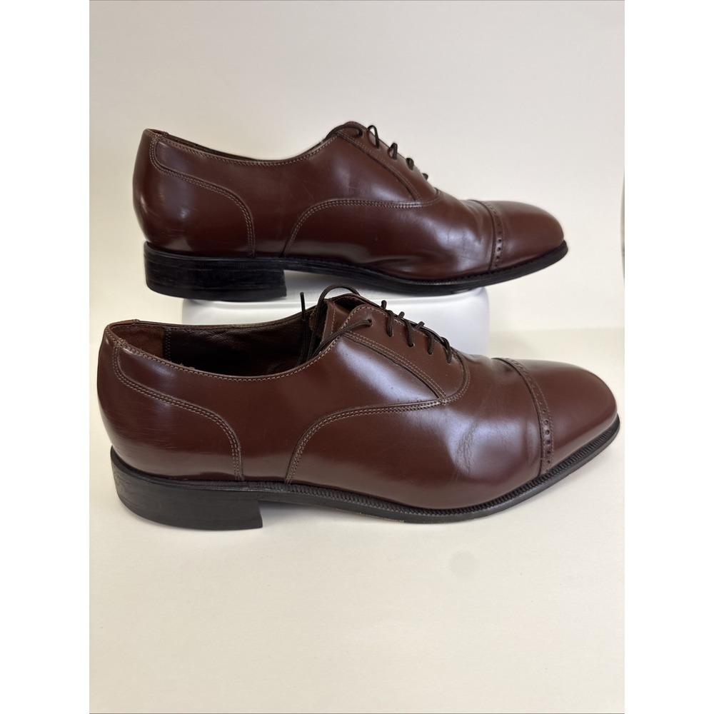 Florsheim 11.5 D Lexington Brown Cap Toe Oxford Men's Dress Shoes Style 17067-02